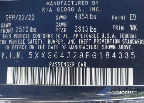 2023 Kia K5 Gt-Line z USA, uszkodzony, nr VIN 5XXG64J29PG184335